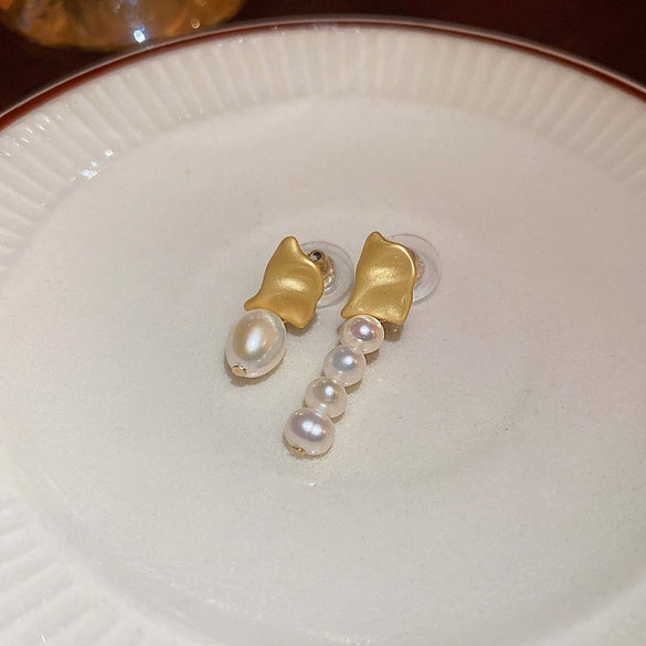 1 Pair Baroque Style Heart Shape Flower Tassel Inlay Alloy Artificial Pearls Rhinestones Drop Earrings