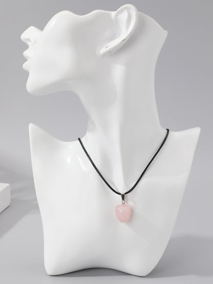 Simple Style Geometric Natural Stone Solitaire Necklace