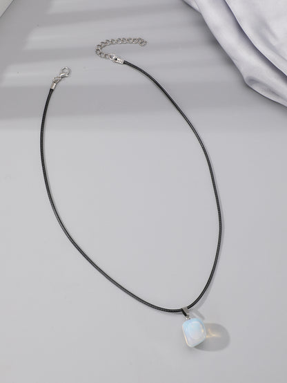 Simple Style Geometric Natural Stone Solitaire Necklace