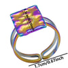 Retro Square Stainless Steel Plating 18k Gold Plated Rings