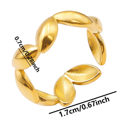 Simple Style Geometric Stainless Steel 18k Gold Plated Open Rings