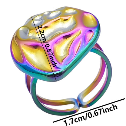 Retro Simple Style Geometric Stainless Steel Irregular 18k Gold Plated Open Rings