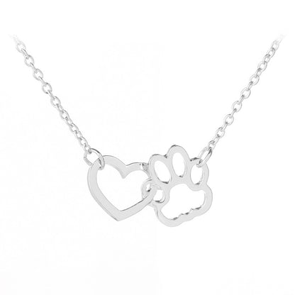 Simple Style Paw Print Heart Shape Alloy Wholesale Pendant Necklace