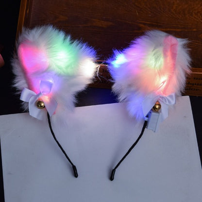 Fashion Angel Wings Goose Feather Luminous Headband Party Headdress Wholesale