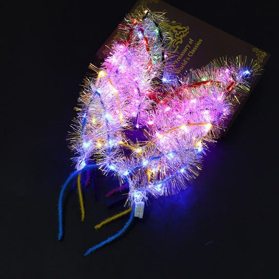 Fashion Angel Wings Goose Feather Luminous Headband Party Headdress Wholesale