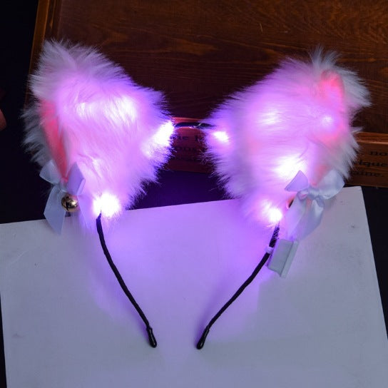 Fashion Angel Wings Goose Feather Luminous Headband Party Headdress Wholesale