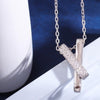 Casual Elegant Luxurious Solid Color Sterling Silver Inlay Artificial Diamond Pendant Necklace