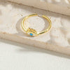 Vintage Style Simple Style Commute Devil's Eye Copper Enamel Plating Inlay Zircon 14k Gold Plated Open Rings