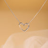 Elegant Simple Style Heart Shape Stainless Steel Hollow Out 18k Gold Plated Pendant Necklace