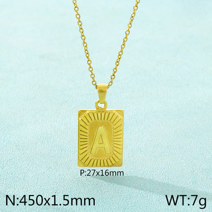 Basic Letter Stainless Steel Plating Pendant Necklace