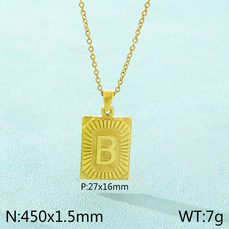 Basic Letter Stainless Steel Plating Pendant Necklace