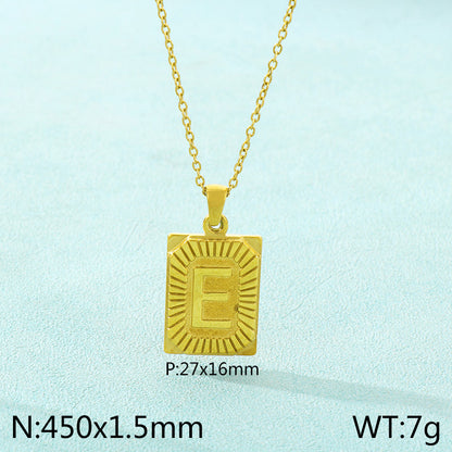 Basic Letter Stainless Steel Plating Pendant Necklace