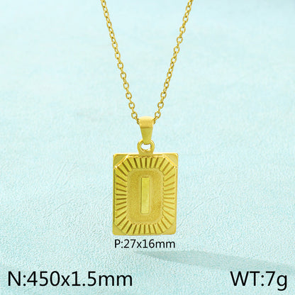 Basic Letter Stainless Steel Plating Pendant Necklace