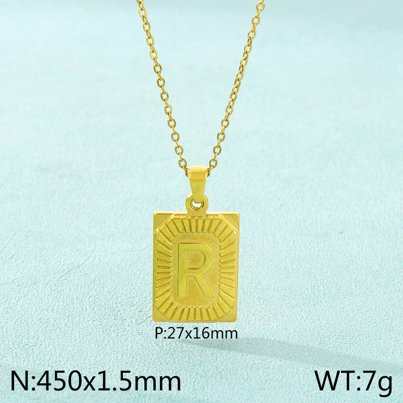 Basic Letter Stainless Steel Plating Pendant Necklace