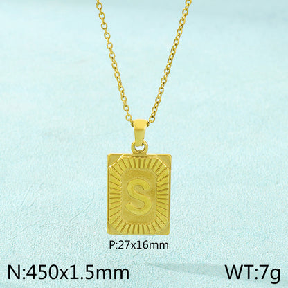 Basic Letter Stainless Steel Plating Pendant Necklace