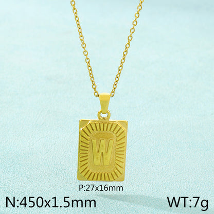 Basic Letter Stainless Steel Plating Pendant Necklace