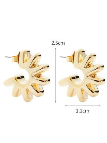 1 Pair Fashion Simple Style Gear Plating Metal Alloy 14k Gold Plated Ear Studs