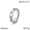 Simple Style Letter Titanium Steel Rings