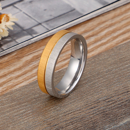 Simple Style Geometric Titanium Steel Rings