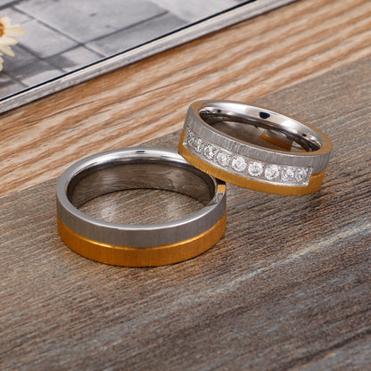 Simple Style Geometric Titanium Steel Rings