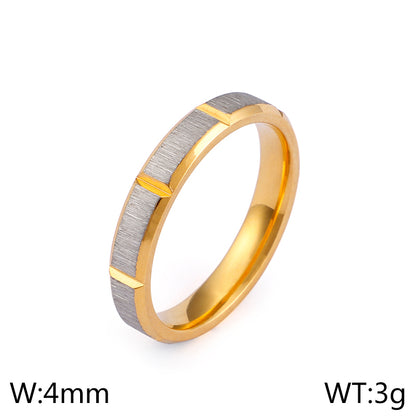 Simple Style Geometric Titanium Steel Rings