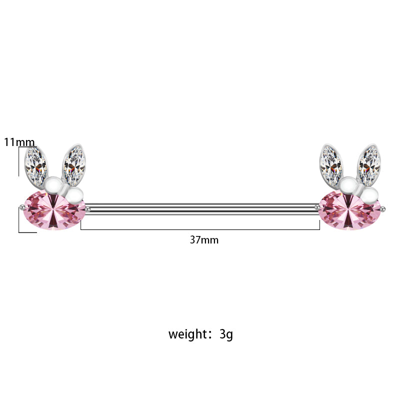 1 Piece Fashion Heart Shape Rose Butterfly Plating Inlay Stainless Steel Rhinestones Ear Studs