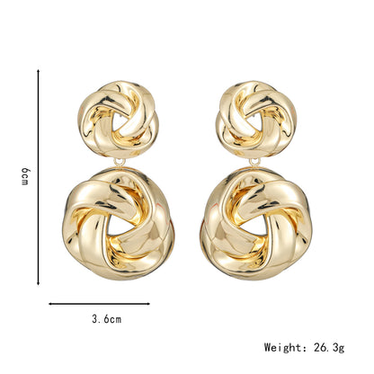 1 Pair Elegant Simple Style Solid Color Plating Metal Gold Plated Drop Earrings