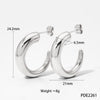 1 Pair Elegant Simple Style Classic Style C Shape Polishing Plating Stainless Steel 14k Gold Plated White Gold Plated Gold Plated Ear Studs