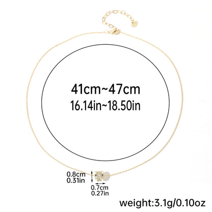 Elegant Simple Style Round Copper Plating Inlay Zircon 14k Gold Plated Necklace