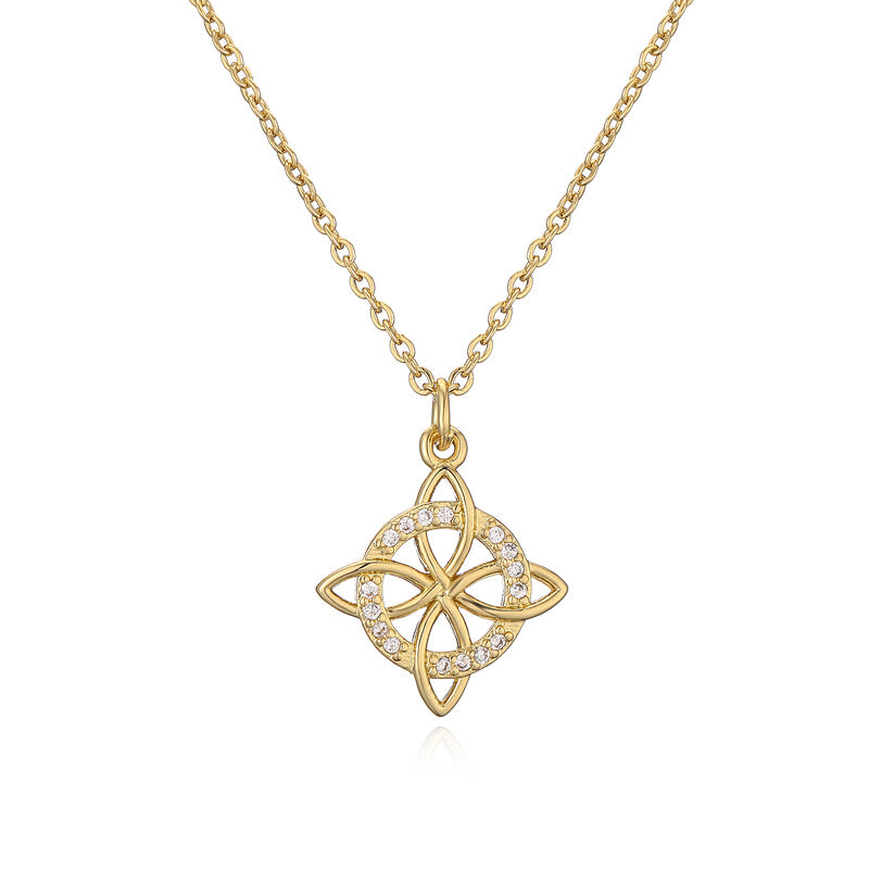 Ig Style Simple Style Human Printing Cross Copper Plating Inlay Zircon Gold Plated Pendant Necklace