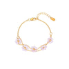 Simple Style Flower Stainless Steel Titanium Steel Plating Gold Plated Bracelets