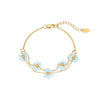 Simple Style Flower Stainless Steel Titanium Steel Plating Gold Plated Bracelets