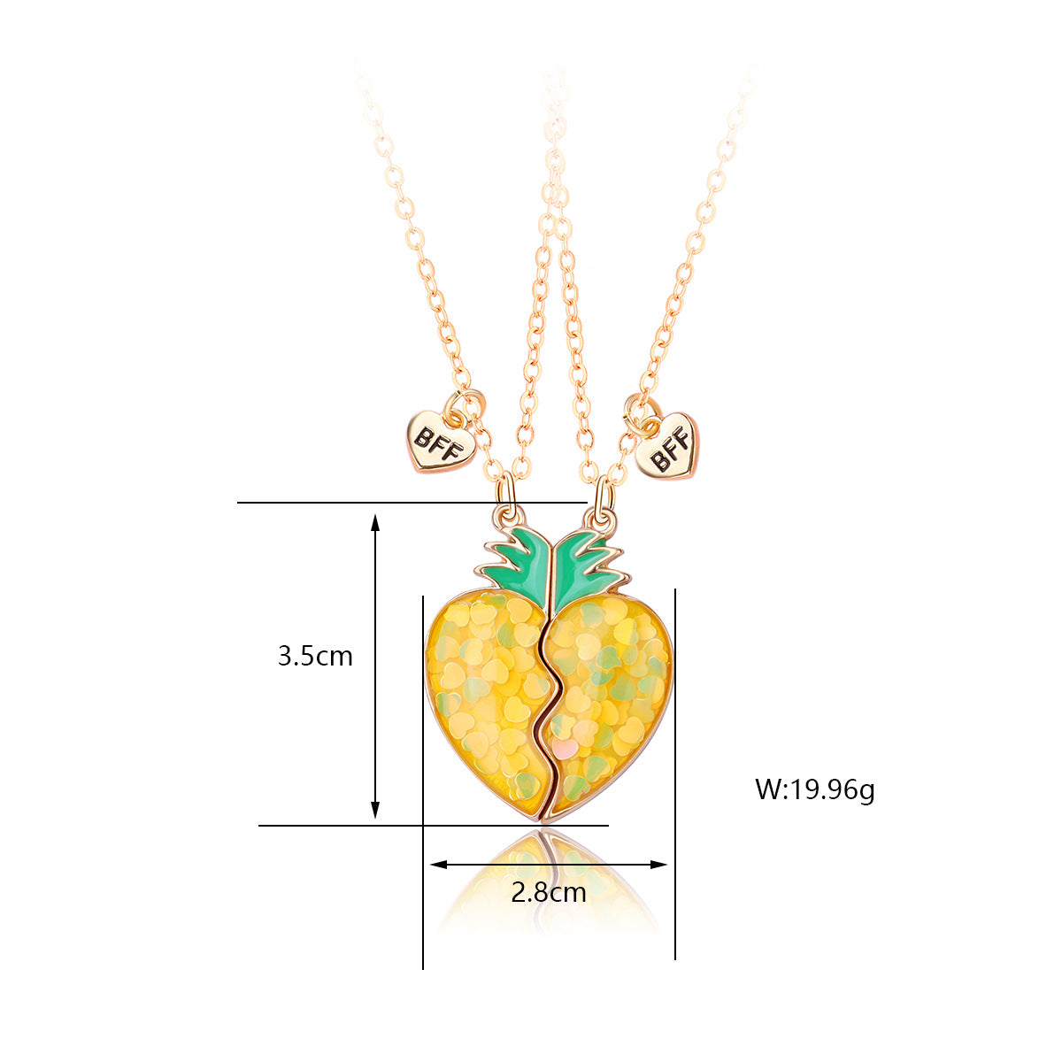 Cartoon Style Cute Fruit Heart Shape Alloy Plating Girl's Pendant Necklace