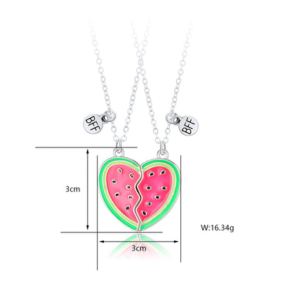 Cartoon Style Cute Fruit Heart Shape Alloy Plating Girl's Pendant Necklace