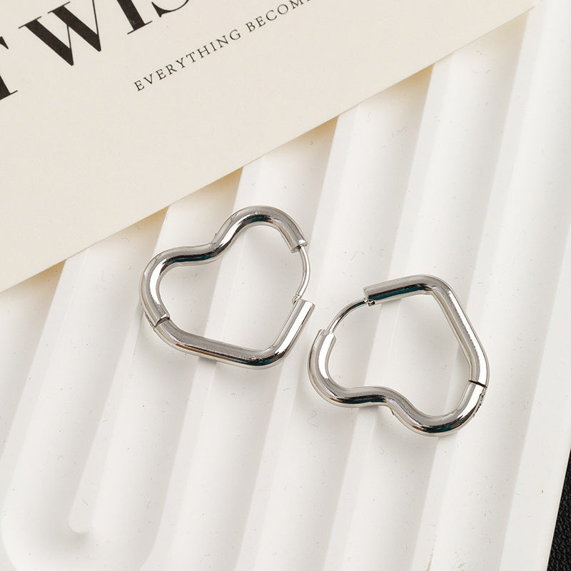 1 Pair Classic Style Geometric Plating Titanium Steel Earrings