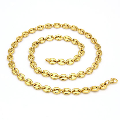 Hip-hop Solid Color Stainless Steel Plating Chain Bracelets Necklace