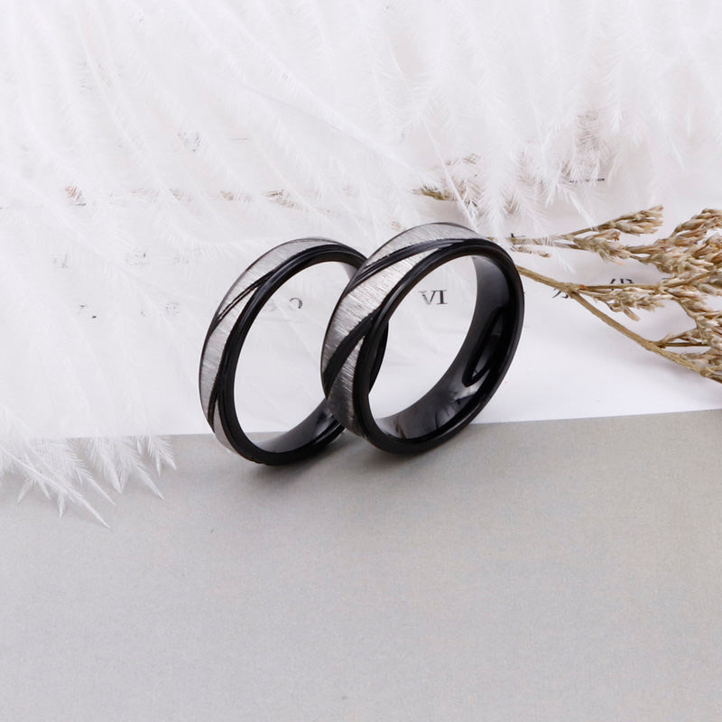 Simple Style Geometric Titanium Steel Rings