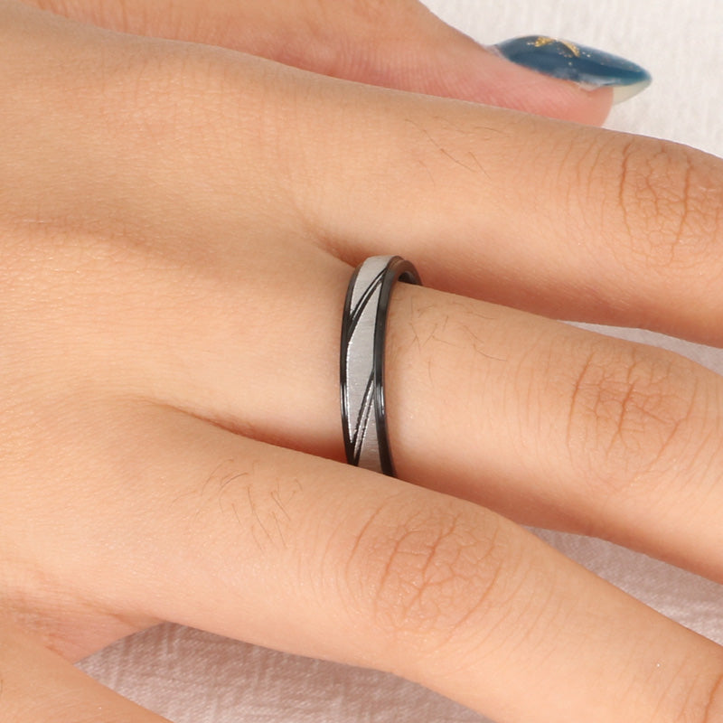 Simple Style Geometric Titanium Steel Rings