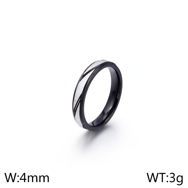 Simple Style Geometric Titanium Steel Rings