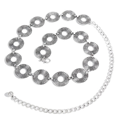 Lady Round Metal Unisex Chain Belts