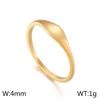 Simple Style Geometric Titanium Steel Plating Rings