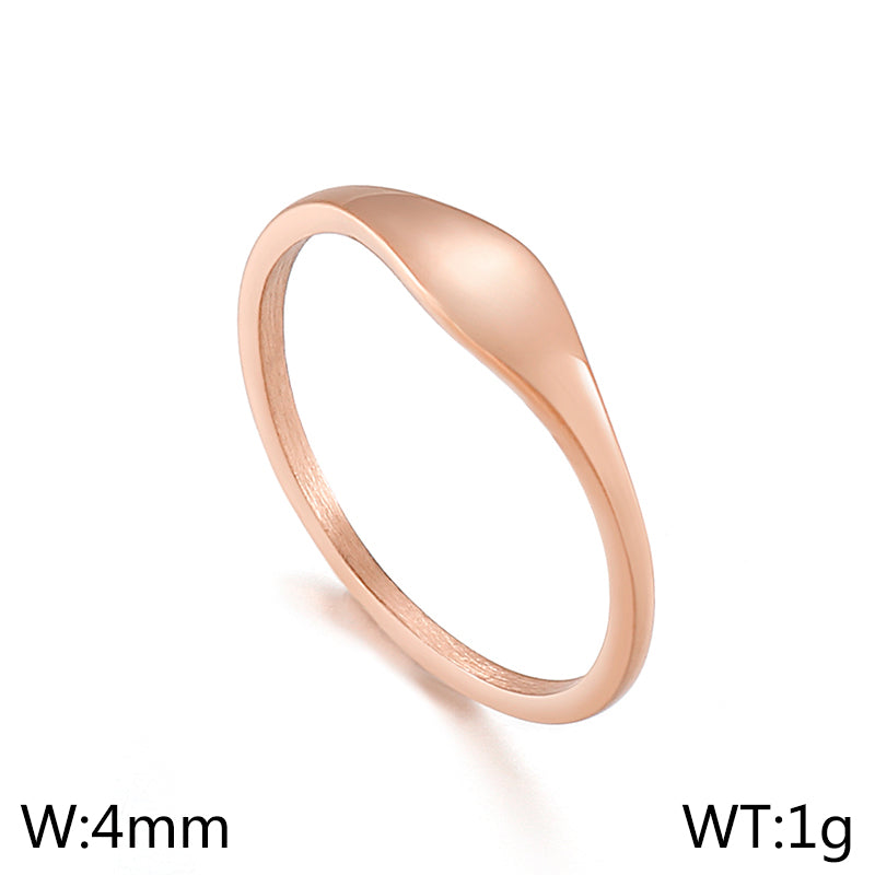 Simple Style Geometric Titanium Steel Plating Rings