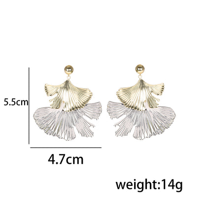 1 Pair Ig Style Retro Ginkgo Leaf Plating Copper Drop Earrings