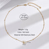 Simple Style Geometric Stainless Steel Polishing Plating Inlay Zircon 14k Gold Plated Necklace