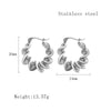 1 Pair Vintage Style Spiral Stainless Steel 18k Gold Plated Hoop Earrings