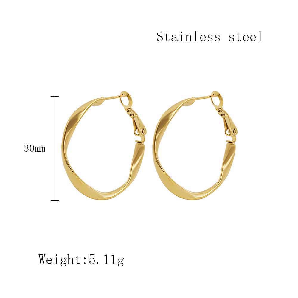 1 Pair Ig Style Geometric Plating Stainless Steel 18k Gold Plated Hoop Earrings