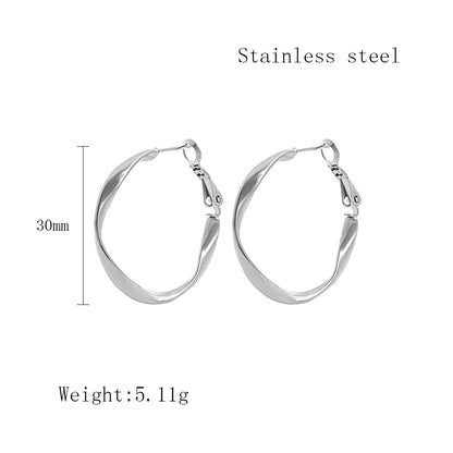 1 Pair Ig Style Geometric Plating Stainless Steel 18k Gold Plated Hoop Earrings