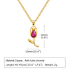 Elegant Simple Style Tulip Copper Plating Inlay Zircon 18k Gold Plated Pendant Necklace