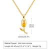 Lady Flower Stainless Steel Plating Inlay Zircon Gold Plated Pendant Necklace