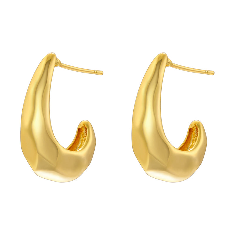 1 Pair Casual Vintage Style Simple Style Water Droplets Irregular Plating Inlay Copper Zircon 18k Gold Plated Ear Studs